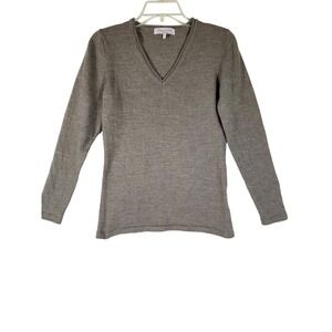 Brunella Gori Womens L Merino Wool Sweater Italy Brown Luxury Knit Old Money